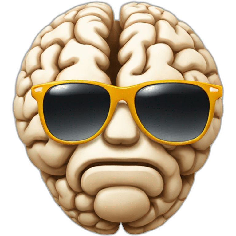 Brain wearing sunglasses emoji