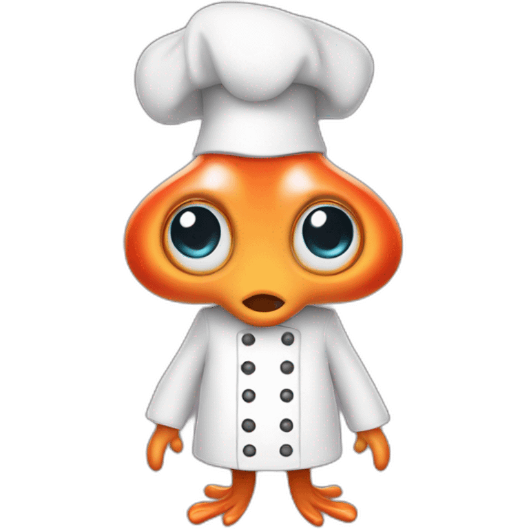 Squid wearing a chef hat emoji