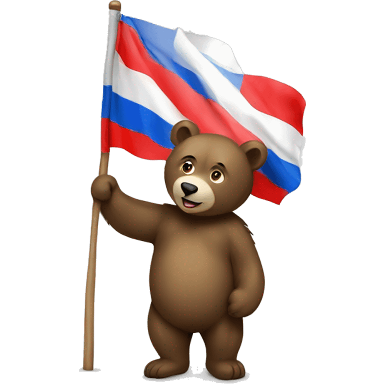 Russian bear with flag emoji