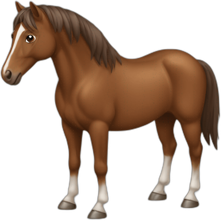 Cheval tout brun emoji