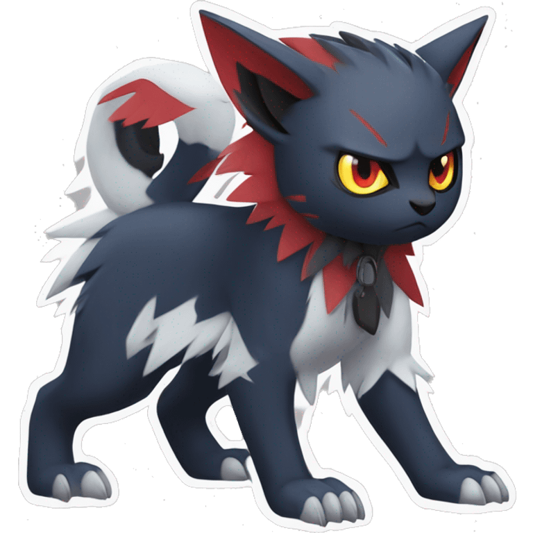 Edgy Cool Kawaii Litten-Absol-Pokémon Full Body emoji