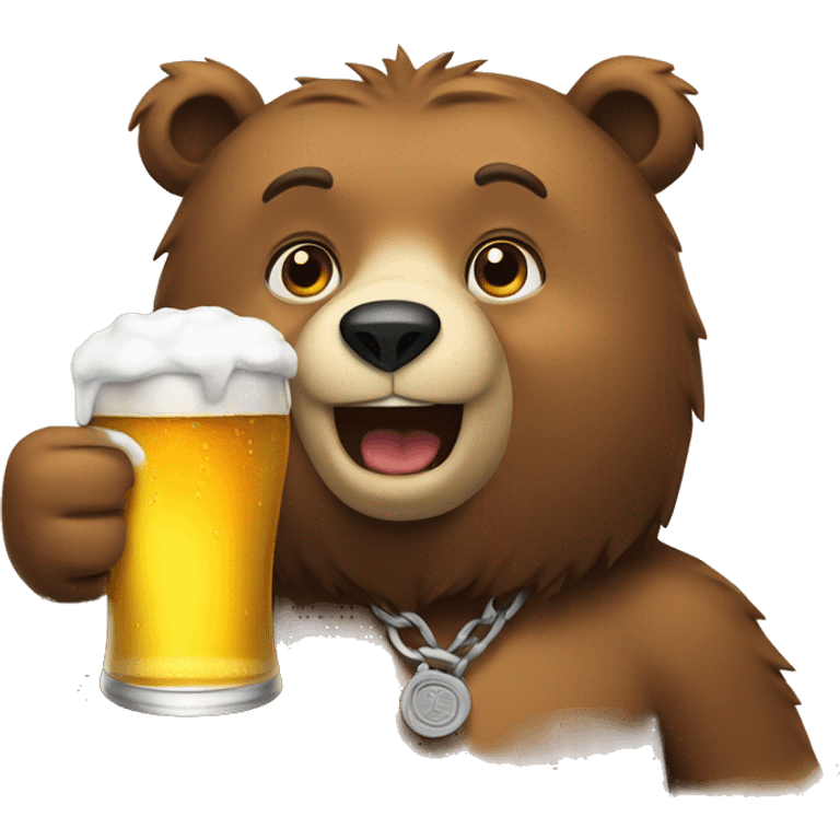 bear with beer emoji