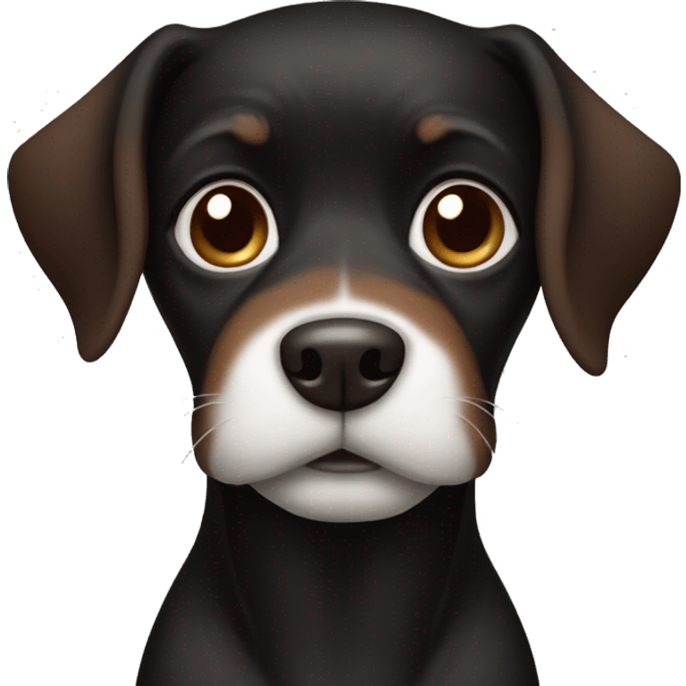 Black dog with brown and white  emoji