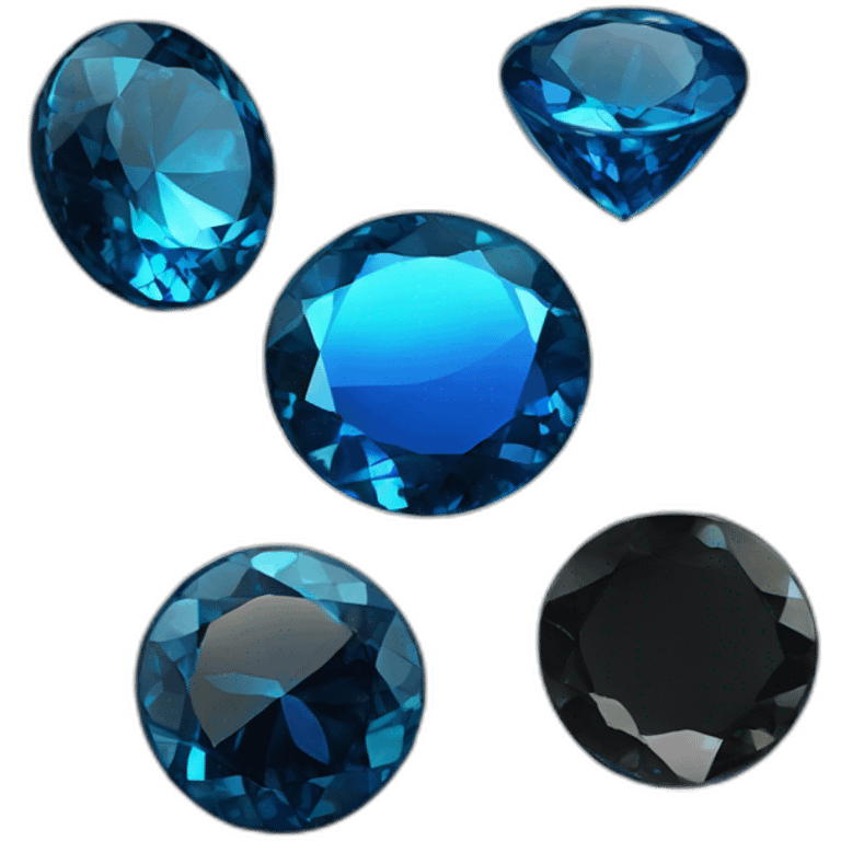 black and blue gemstone circular shiny  emoji