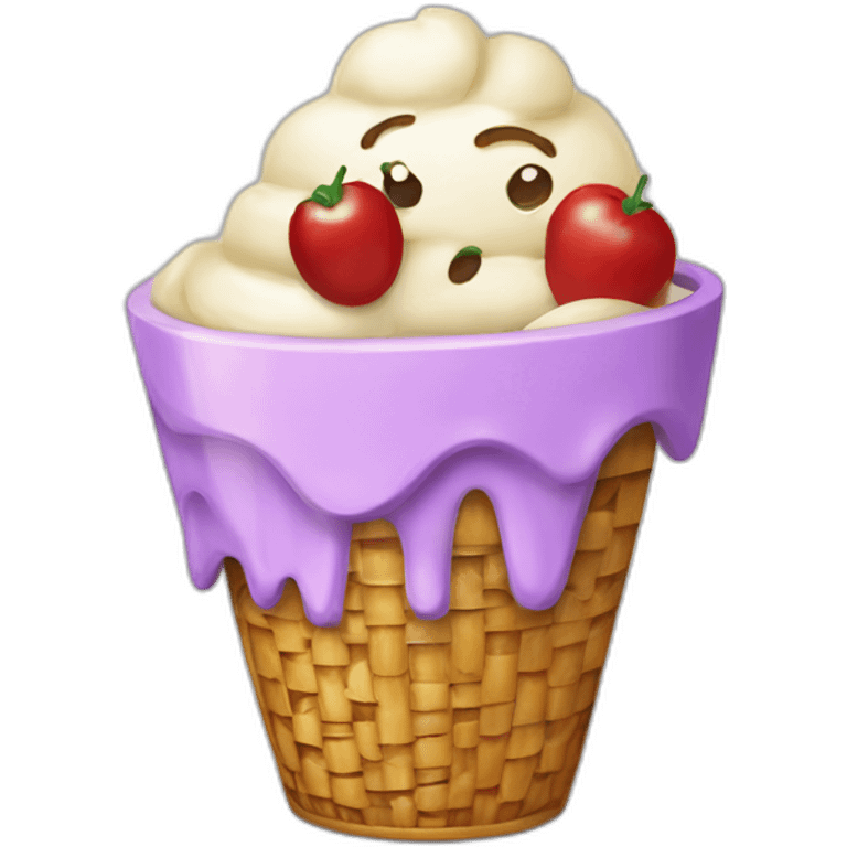 helado en una cesta emoji