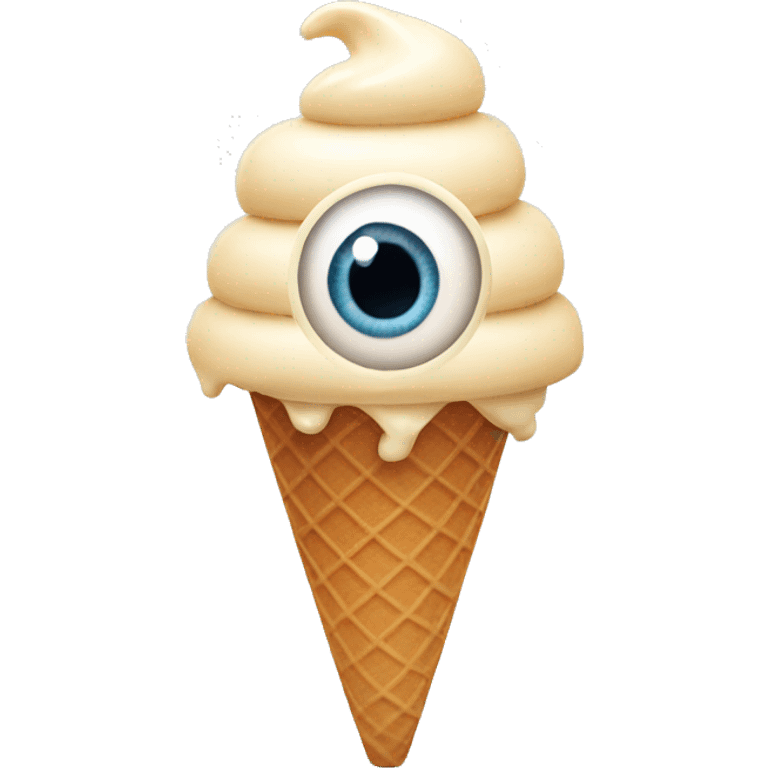 ice cream cone with eyeball emoji