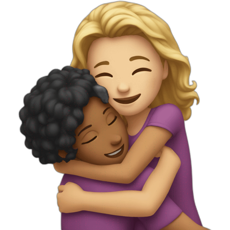 The woman hugs the girl emoji