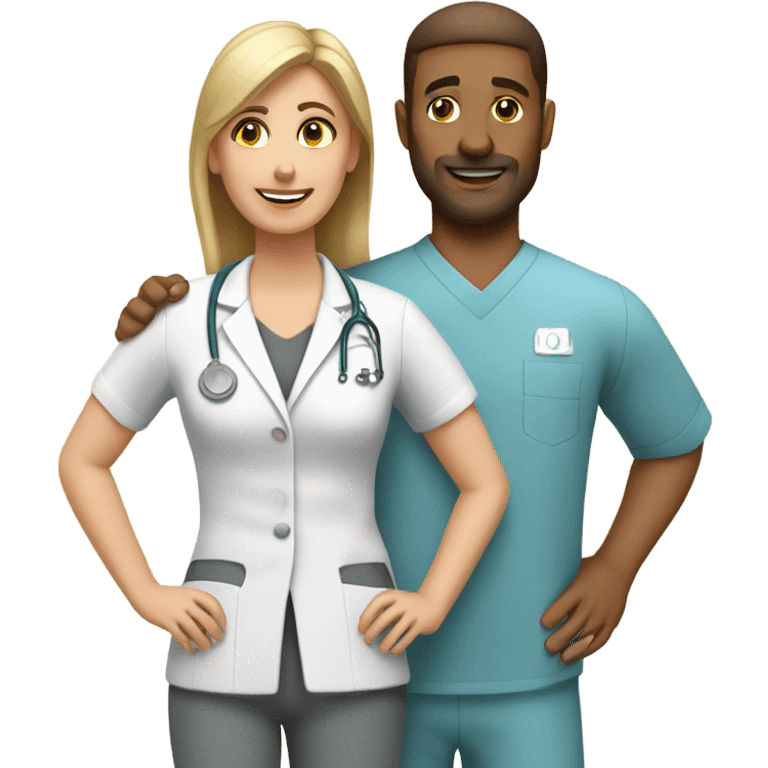 A male physical therapist with his female patient  emoji