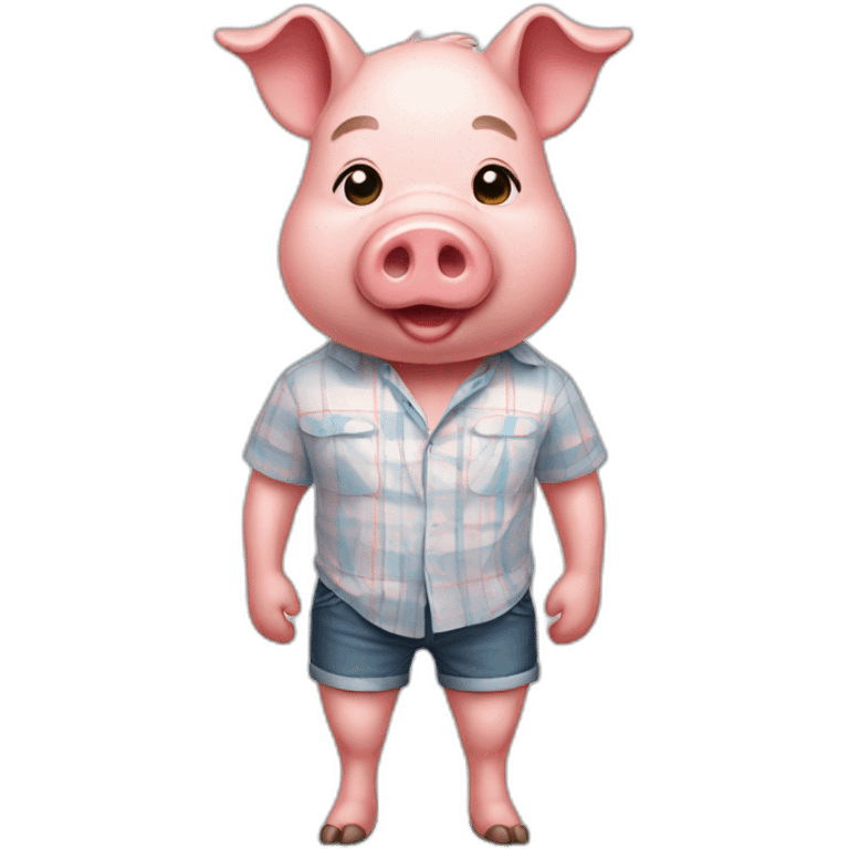 pig with a shirt and shorts emoji