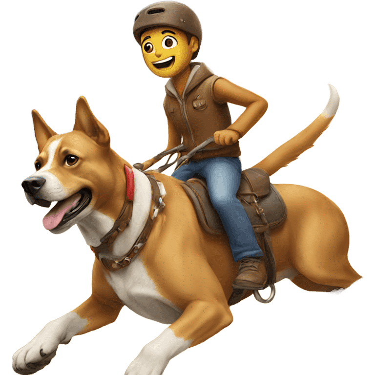 Dog riding a human emoji