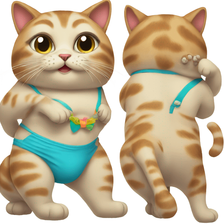 cat wearing bikini  emoji