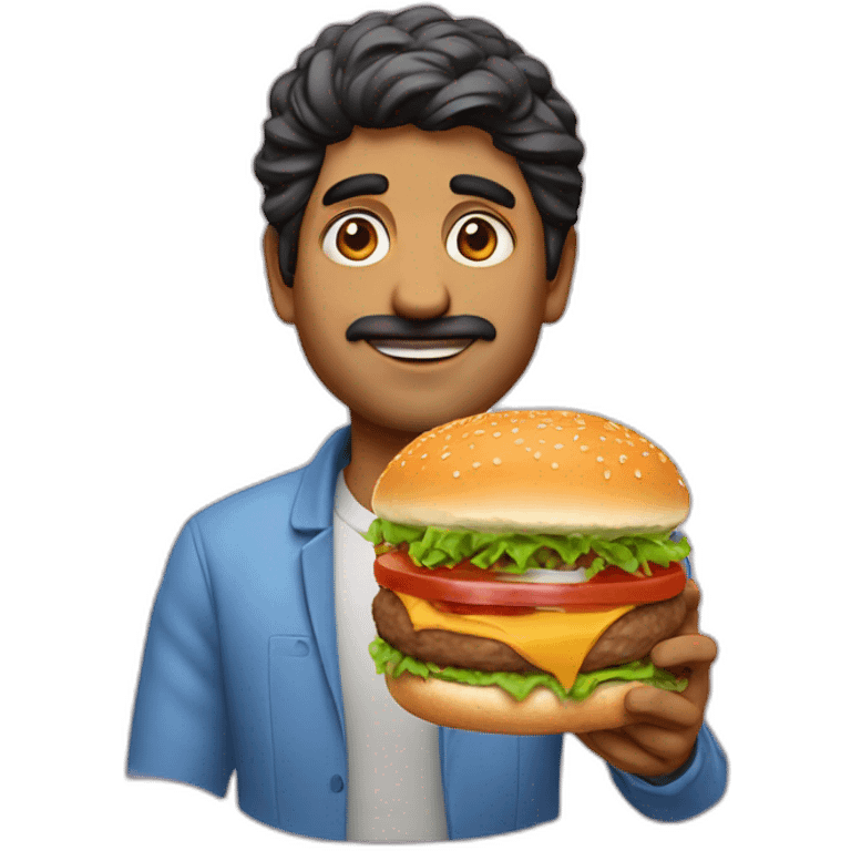 srinivas with burger emoji