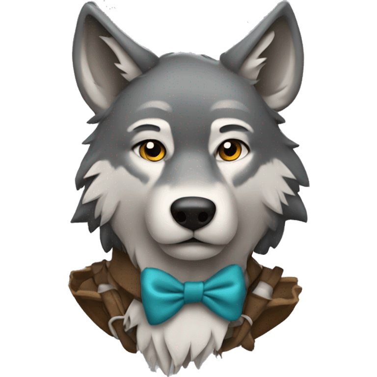 A wolf with a bow emoji