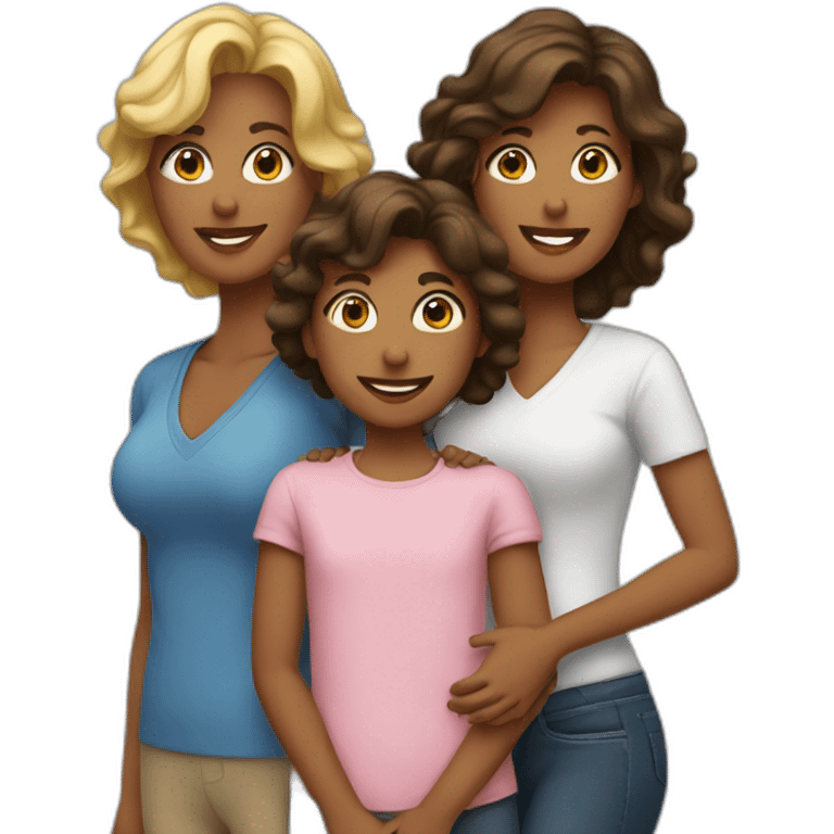 a mom and 3 children emoji