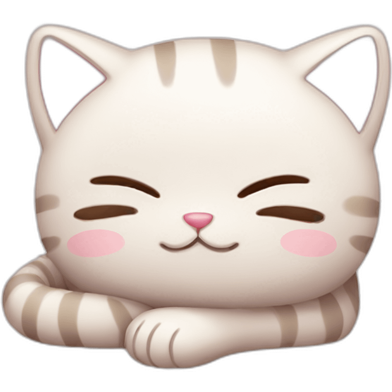 Sleepy kawaii cat full body emoji