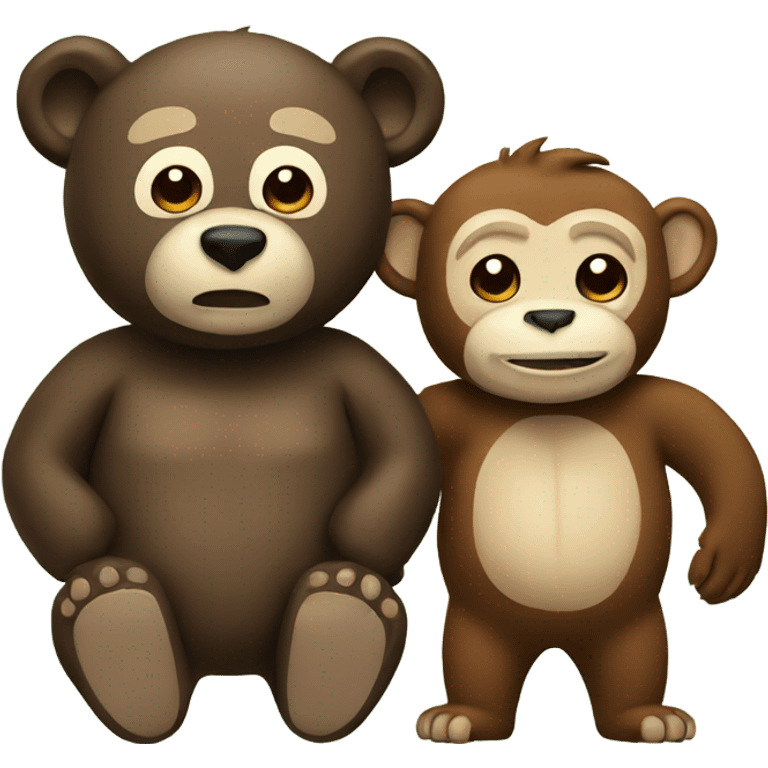 bear and monkey  emoji