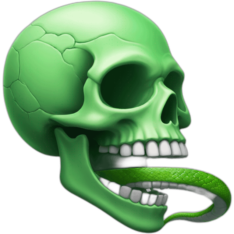 skull with open mouth green snake emoji