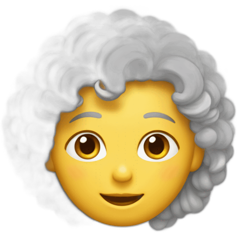 cheveux bouclés vers l’avant  emoji