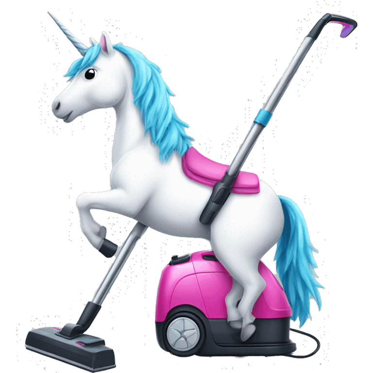 Unicorn on a hoover emoji