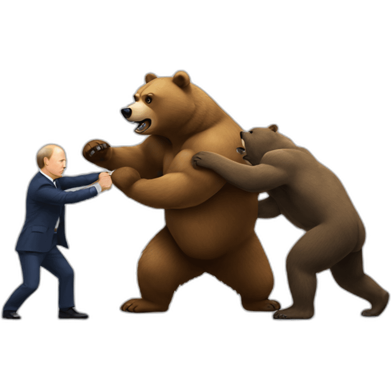 putin fighting a bear emoji