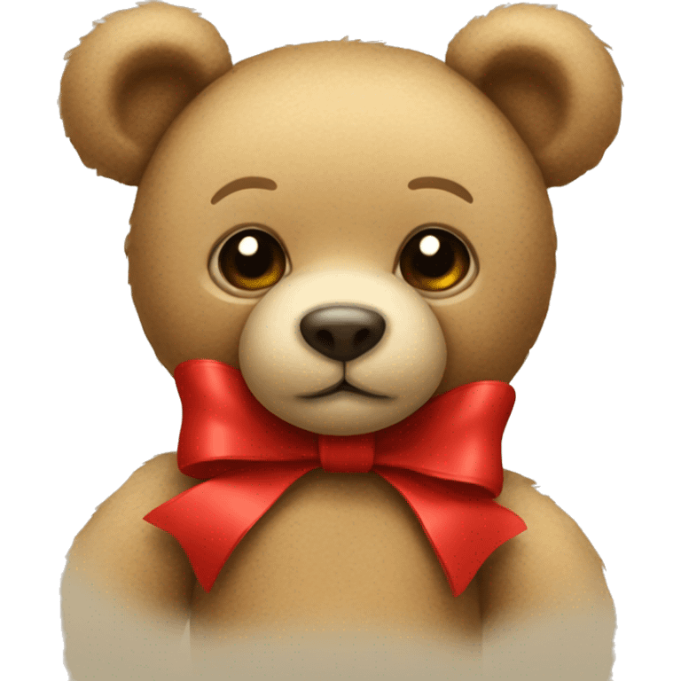 Teddy bear with a red bow  emoji