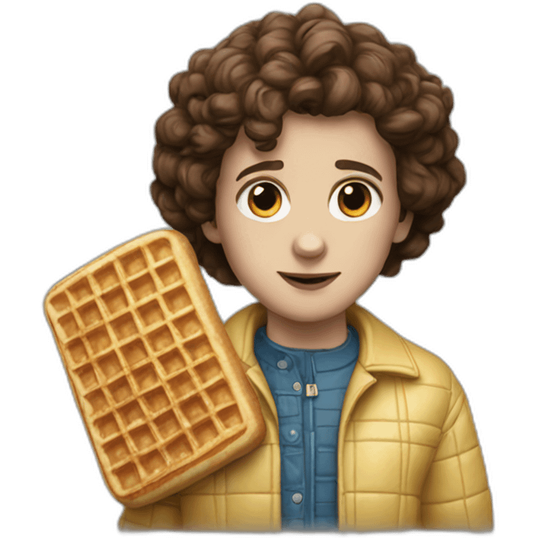 eleven stranger things with a waffle emoji