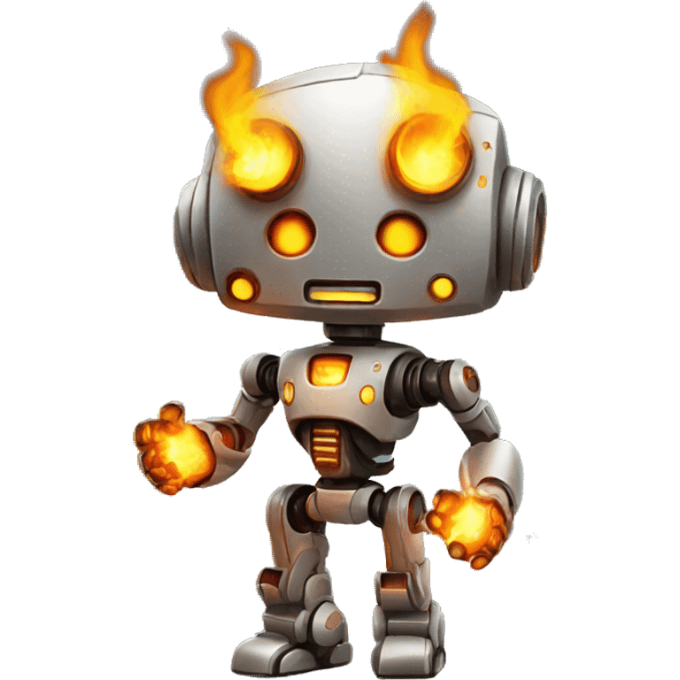 robot fiery emoji