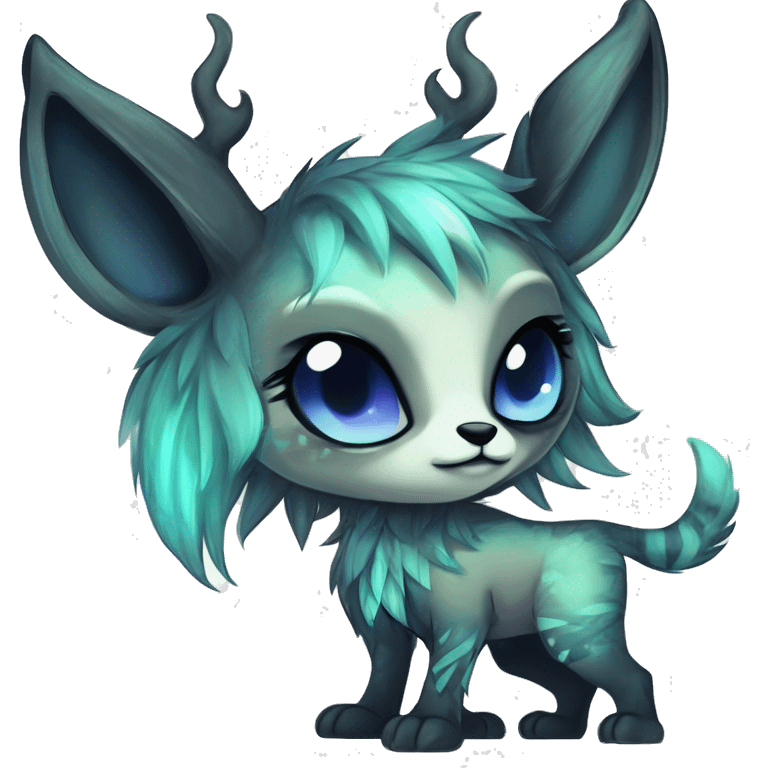 Cool cute Kawaii edgy fantasy shiny chibi animal creature fursona Fionbri vernid by griffsnuff & LiLaiRa & Falvie full bodyal emoji