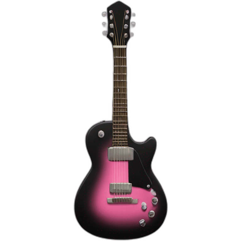 Black guitar with a thin coquette pink bow  emoji