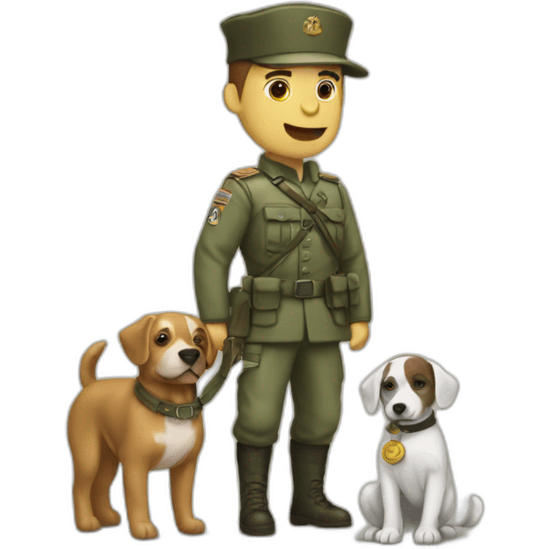 Soldado con perro emoji