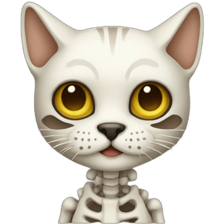 Skeleton cat emoji