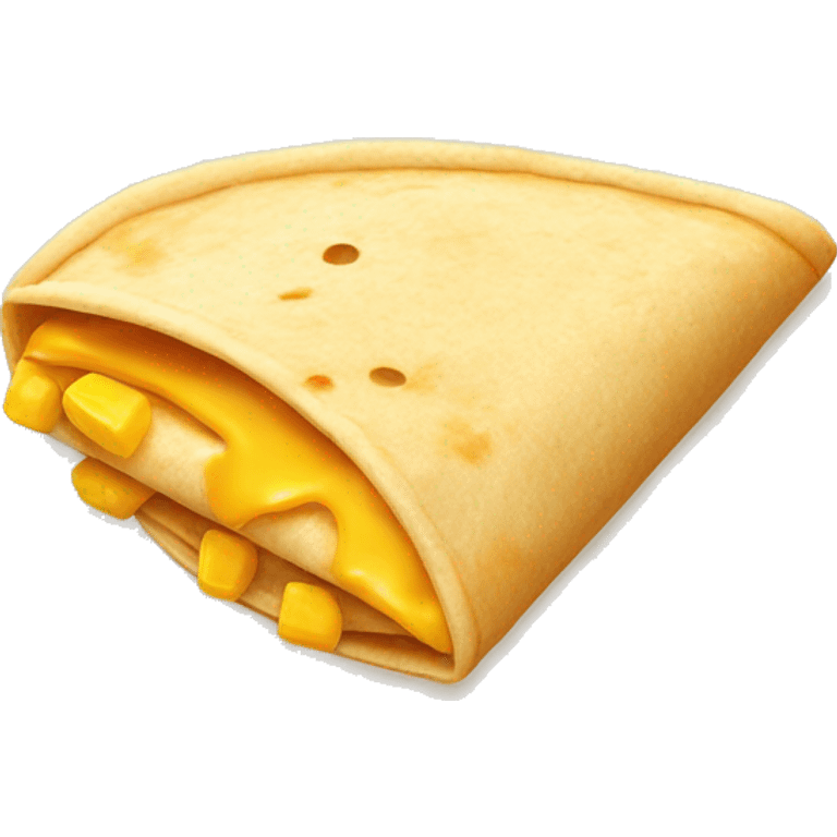 Folded tortilla with cheese and corn inside slightly visible from the edge  emoji