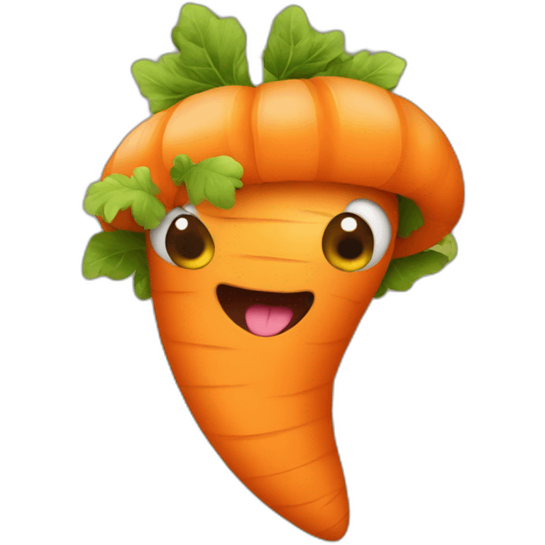 Worm in a carrot costume emoji