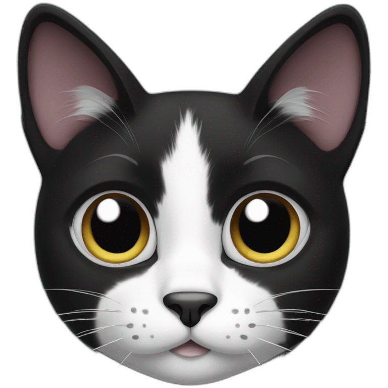 black and white cat emoji