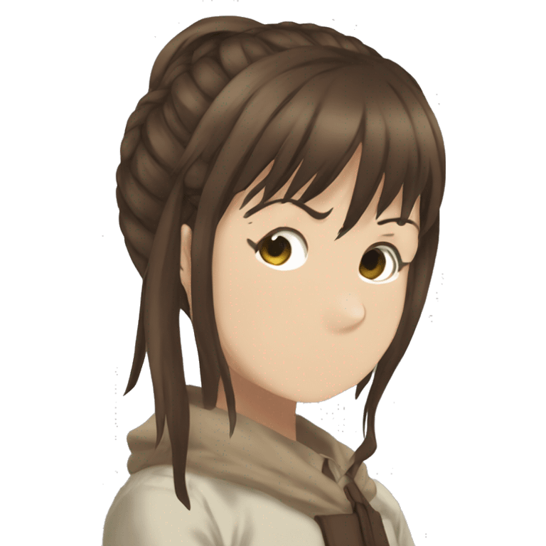 Sasha Braus brown hair hair in a ponytail anime attack on titan emoji