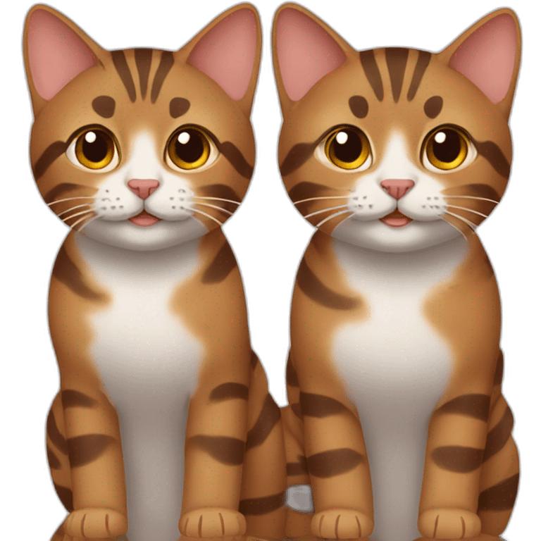 two brown tabby cats emoji