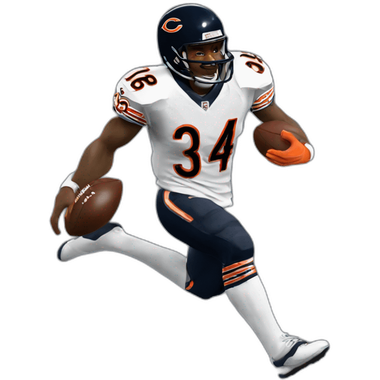 Chicago Bears Walter payton #34 running emoji