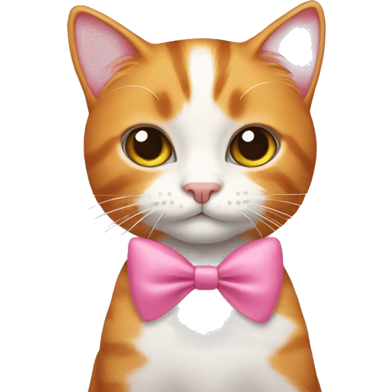 ginger cat with a pink bow  emoji