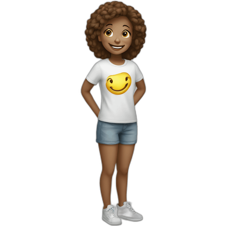 happy girl white emoji