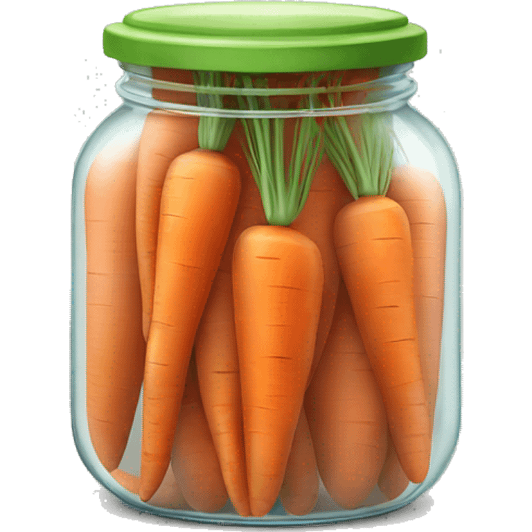 Realistic glass jar of carrots isolated. emoji