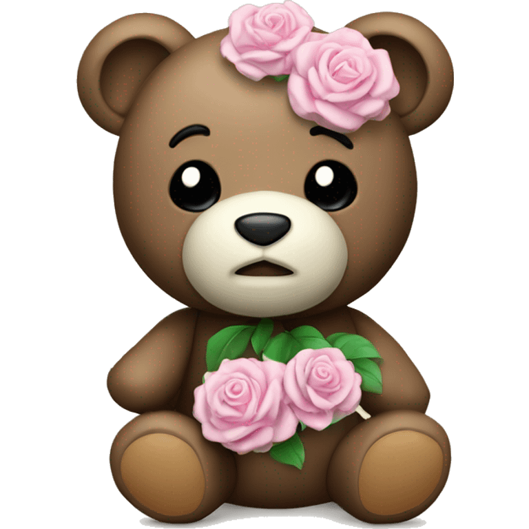 Teddy mit beigen Rosen emoji