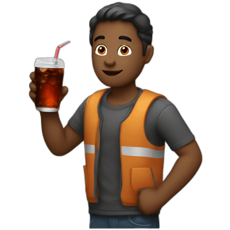 programmer drinking cola emoji