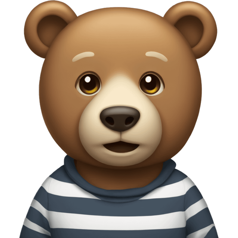 bear wearing stripe sweetshirt emoji