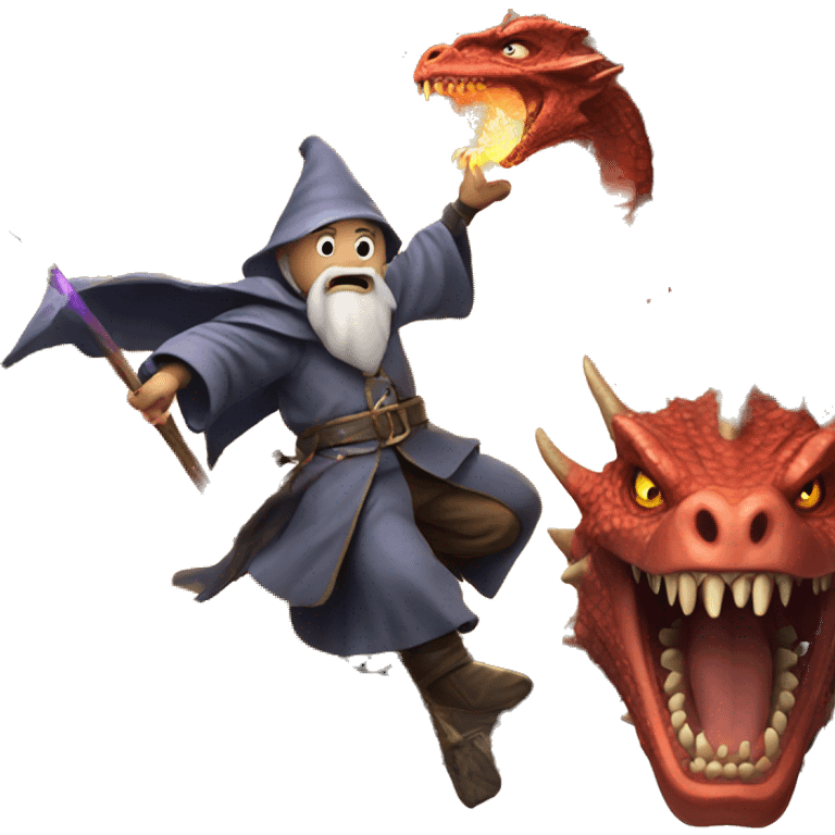 Wizard killing dragon emoji