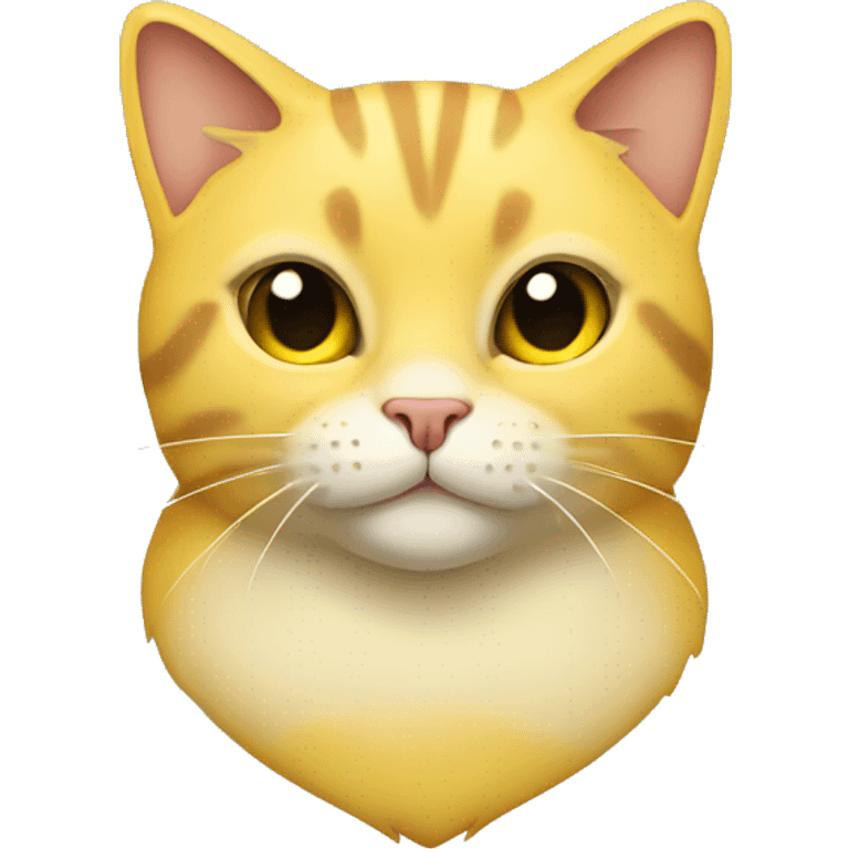  Cat bright yellow and beige in color with bright colors on the belly and muzzles of the body. emoji