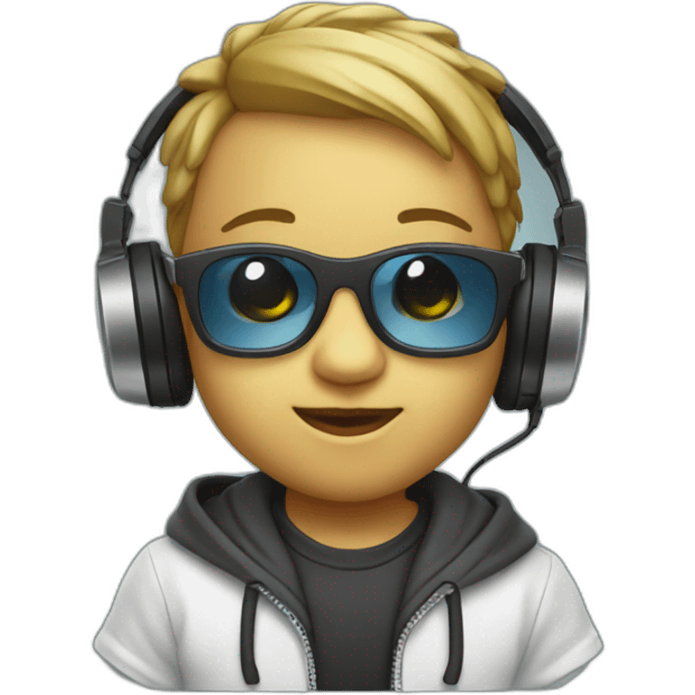 Dj baby with cooling glass emoji