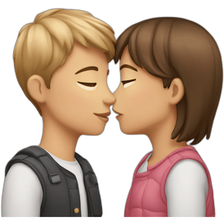 A boy and a girl kissing  emoji