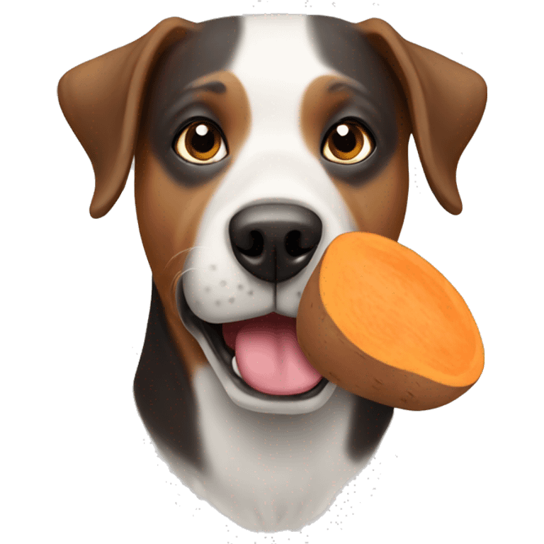 dog eat sweetpotato emoji