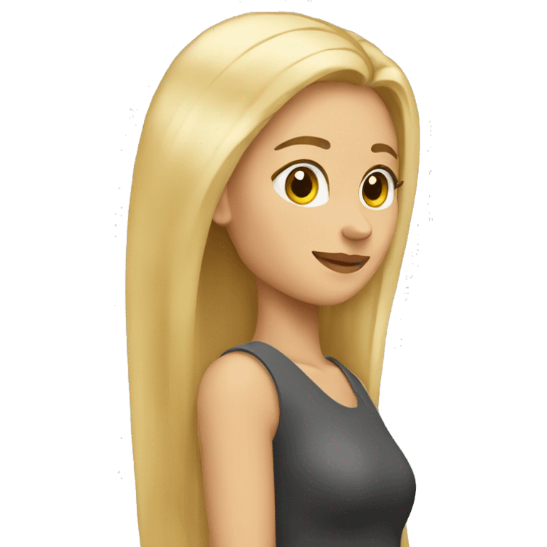 mujer rubia pelo largo emoji