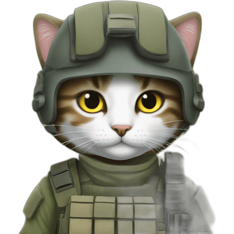 Cat with tactical gear emoji